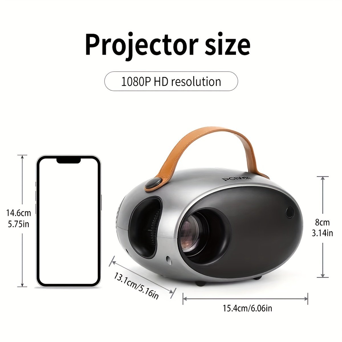 PGIVDA Portable Portable Projector 7500 Lumens, Movie Projector Support 1080P, Wireless Compatible With Smartphone Of Same Screen - Image 3
