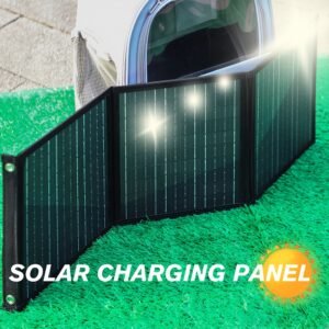 Outdoor Solar Folding Power Bank 60W USB-12V Output + DC Direct Output 18V Output Foldable and Portable, Light Up and Charge, Suitable for Mobile Phone Batteries and Tablet Chargers, as well as Outdoor Camping and RV Trips