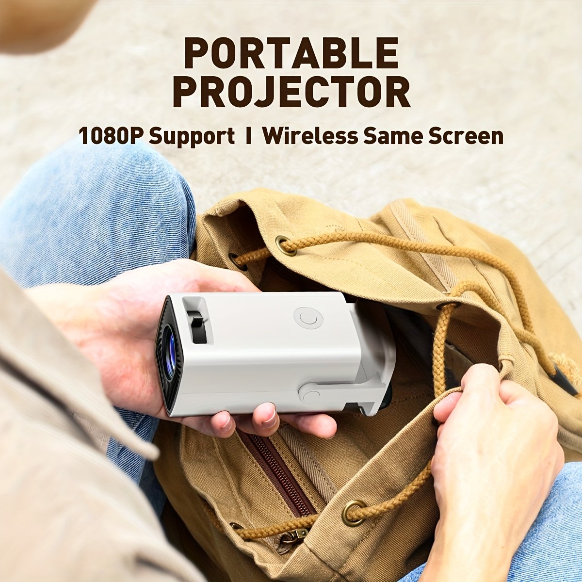 2025 Smart Portable Mini Projector with a 180° Flexible Projection Angle, Suitable for Home Theaters, Compatible with USB, AV, TV Box, Laptops, And SD Memory Cards - Enhance Your Movie, TV, And Gaming Experience for Office, School, And Meetings. - Image 3