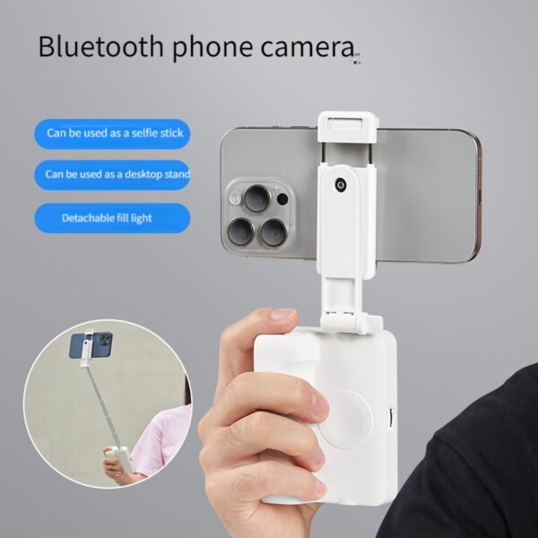 1pc Aluminum Alloy Compact Selfie Stick with Wireless, Portable Photography Tool with Beauty Light, Detachable Tripod Stand for Outdoor Photography - Image 2