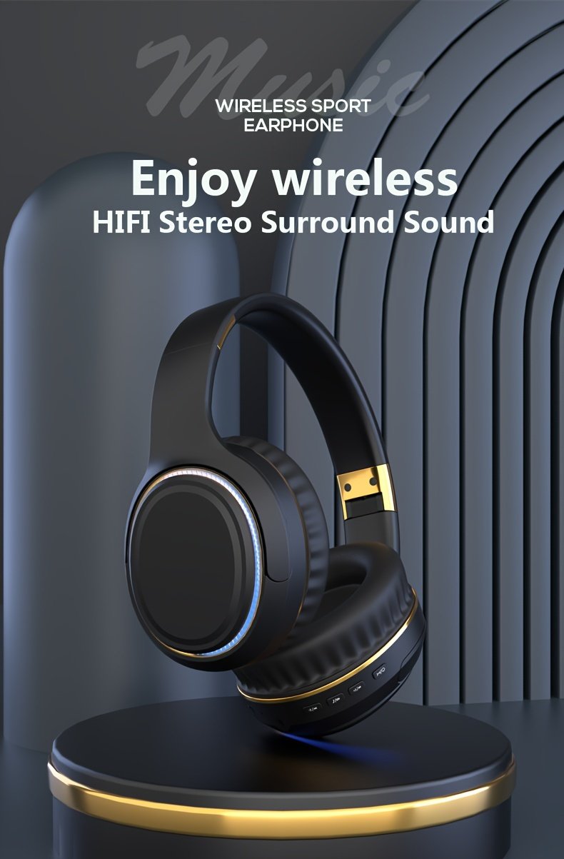 Ultra-large Capacity 400 MAh Wireless Headphones With Ambient Lighting, HIFI Sound Effects, Music All Day Long, 5.3 Chip, Low Latency, High-quality Headphones, Suitable For Travel, Business, Music, Gifts, Work, Phone Calls - Image 11