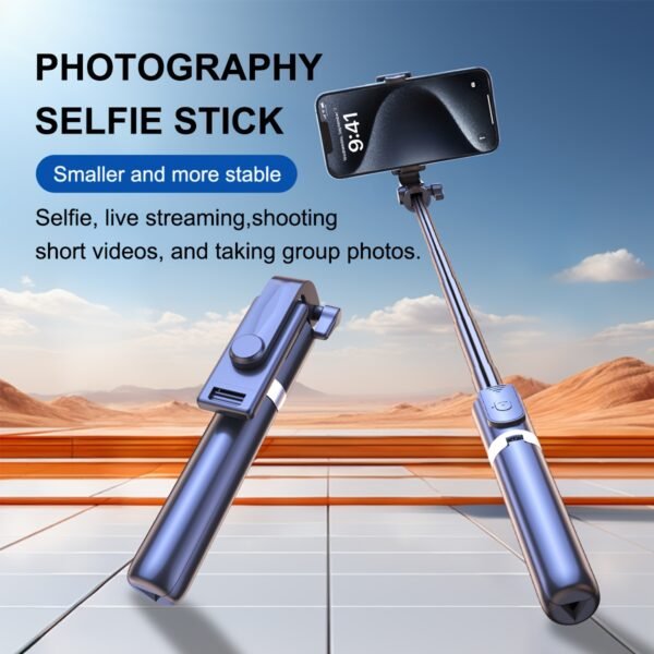 YIIOJUU 1pc 104.14cm Retractable All-in-One Smartphone Selfie Stick - 360° Rotating Tripod Holder, Wireless Remote Control, Ultra-Portable Compact Design Suitable for iPhone/Samsung/Android Phones, Perfect for Travel and Content Creation