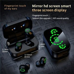 TWS Wireless Earbuds with LED Charging Display, Noise-Canceling Mic, and Rechargeable 800mAh Battery - Sports & Cycling