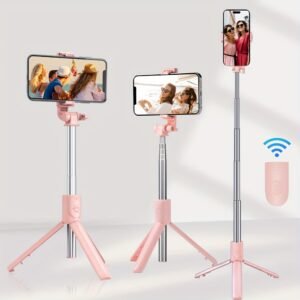 1pc Universal Adjustable Selfie Stick with Wireless Connectivity, ABS Material Tripod Stand for Smartphones, Compatible with Various Models for Selfies, Street Photography, and Live Streaming