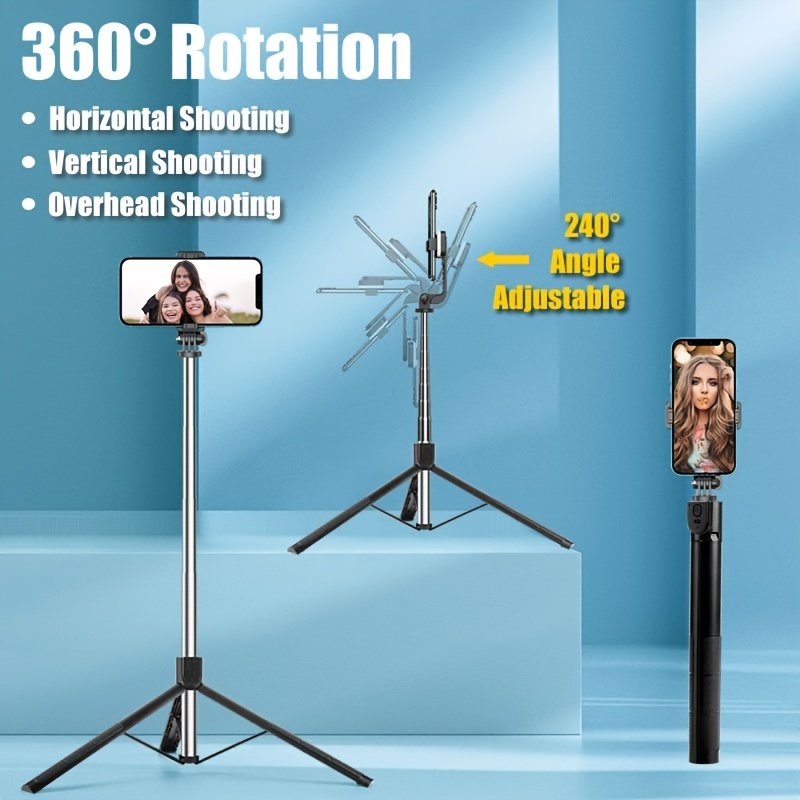 Selfie Stick Tripod 170cm/67inch With Wireless Remote Extendable Portable 360 Degree Rotation Ultra Long For Cell Phone - Image 4