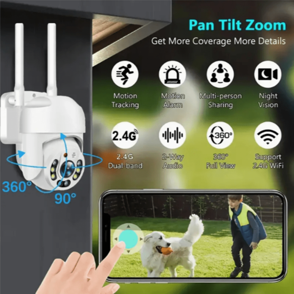 OIMLYO Smart Home Security Camera - Waterproof, PTZ, 360° Panoramic View, AI Human Detection, Two-Way Audio, Full Color Night Vision - USB Powered, Compatible with Smartphones, WiFi, Security Camera, Irregular Shape - Image 16