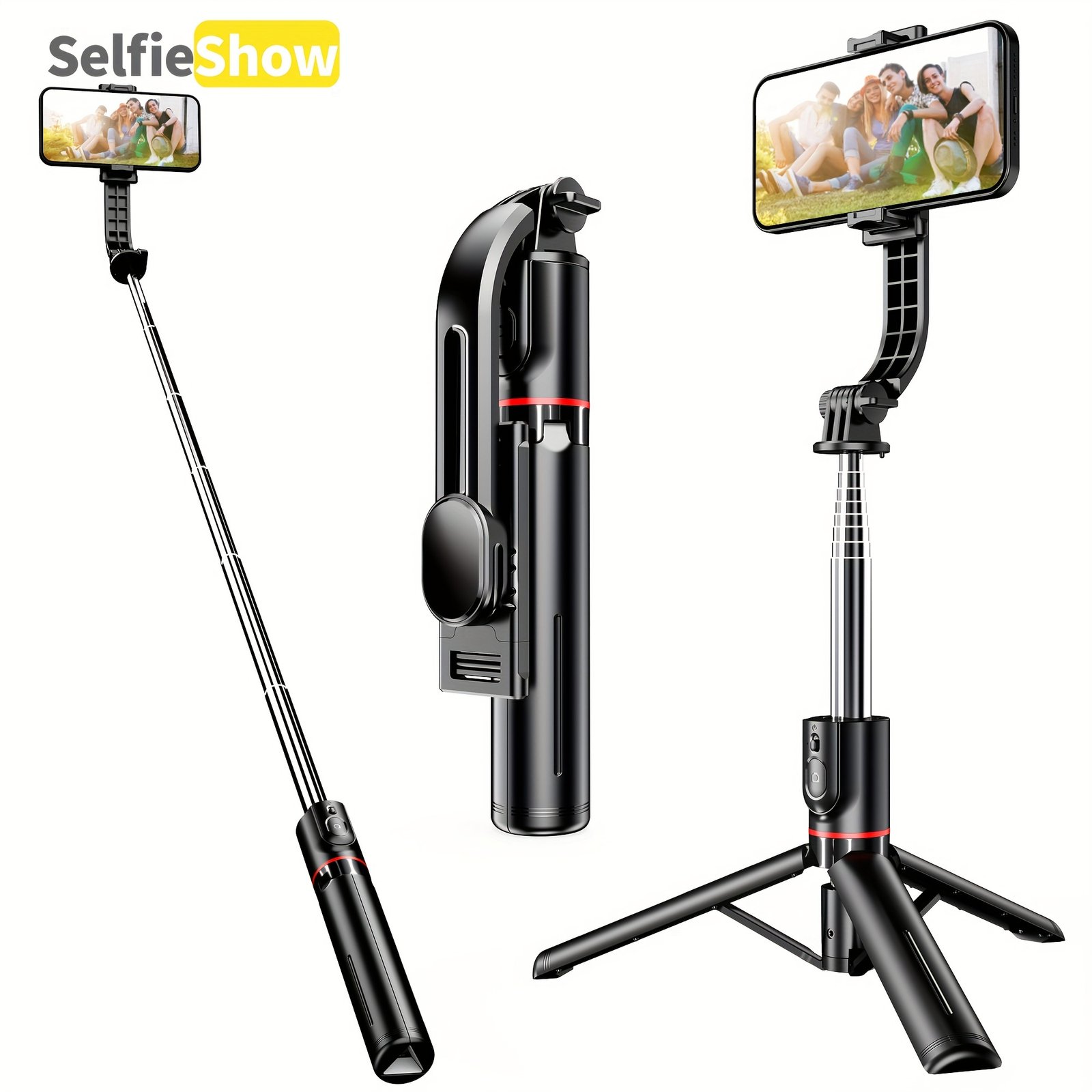 Portable 44-inch Selfie Stick Mobile Phone Tripod with Wireless Remote Control Expandable Smartphone Tripod Holder 360 Degree Rotation for iPhone 13 12 11 pro Xs Max Xr X 8 7 6 Plus, for Android for SamSung Smartphones - Image 2