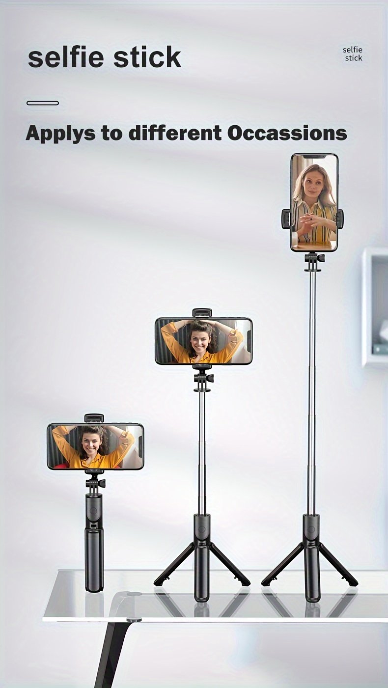 Extendable Cell Phone Selfie Stick, Smartphone Tripod Stand With Wireless Remote, 360° Rotation For IPhone/Samsung/Android Smartphones - Image 13