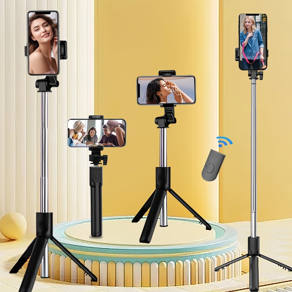 Stable Tripod for Smartphones and Cameras, Anti-Shake Selfie Stick with Desktop Tripod Stand, Indoor/Outdoor Live Streaming, ABS Material, Photography, Selfie Stick - Image 7
