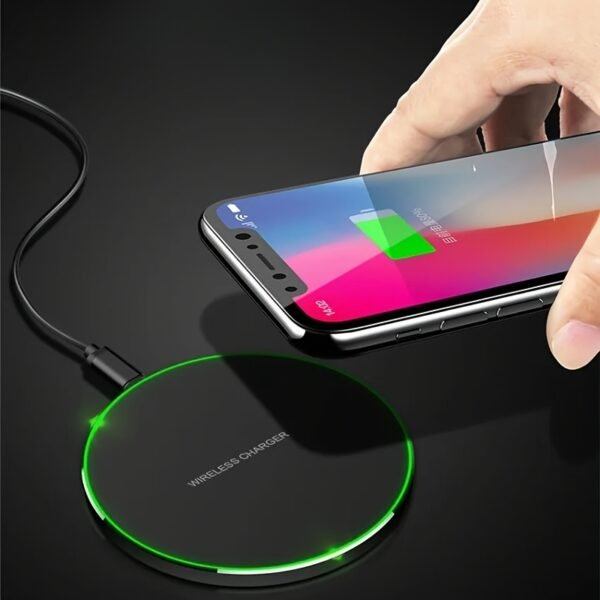 Portable Travel Charger, Round Thin Design, 15W Fast Charging Magnetic Wireless Charger with USB Connector, Compatible with Apple and for SamSung Phones, USB-Powered, 36V Max Voltage, Fast Charging Function, No Battery Required - Image 10