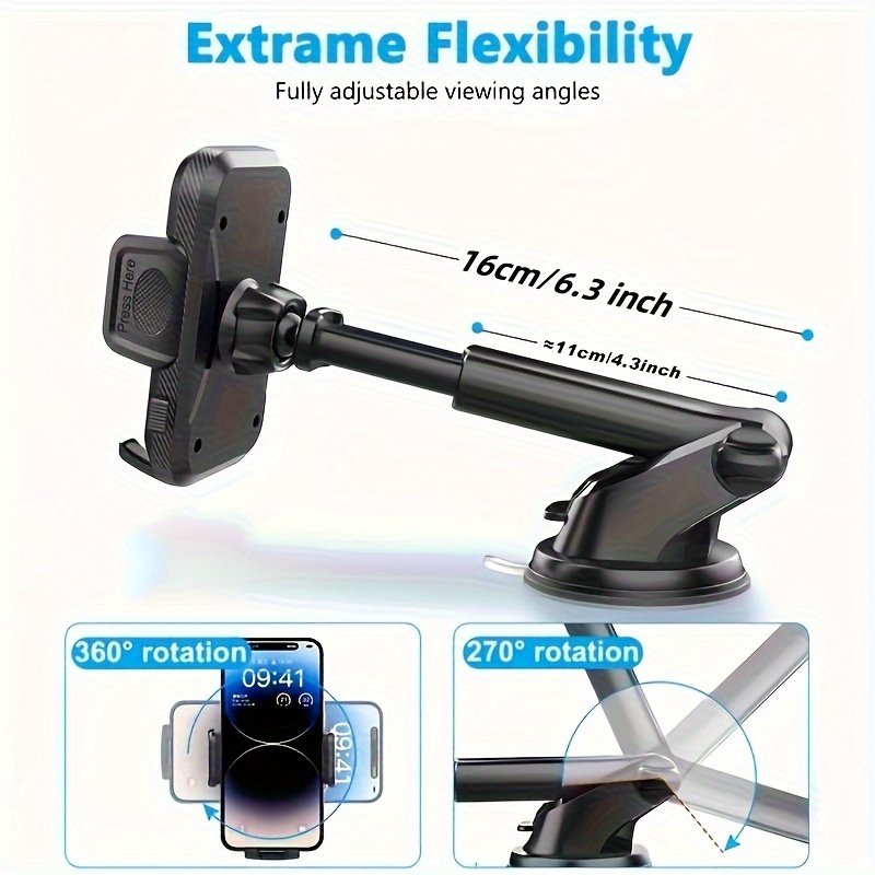 1pc Car Fixed Navigation Phone Holder, 360 Degree Rotation, 270 Degree Rotation Suction Cup Type Air Outlet Navigation Holder, Can Be Used for Navigation and Making Phone Calls, Suitable for Various Cars - Image 6