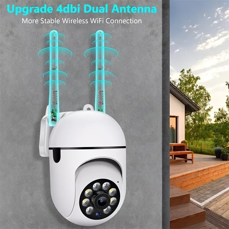1pc 1080P FHD surveillance camera, wireless indoor/outdoor camera, two-way talk, 355° panoramic view, two-way audio, only support 2.4GHz network, motion tracking function, color night vision, suitable for Youngsters, elderly and pets, (charger removed) - Image 8