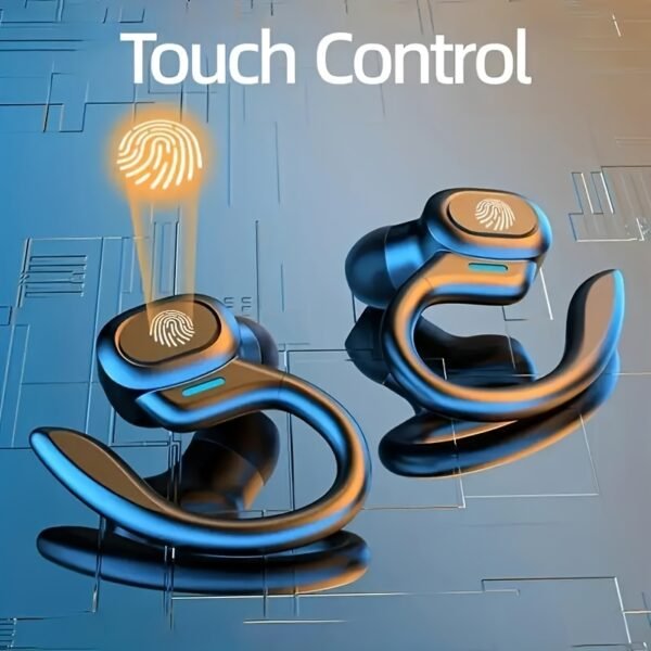 Wireless earphones with built-in high-definition microphone, LED screen charging case, automatic pairing for long-lasting battery life, suitable for sports, cycling, driving, and daily use. Ear hanging earplugs are painless to wear for a long time