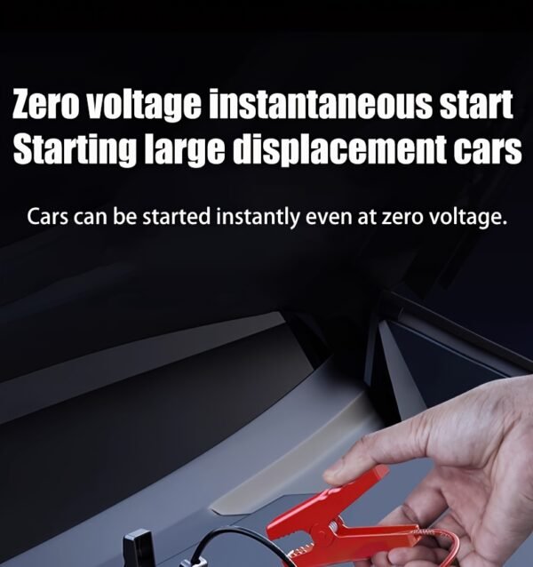Portable Wireless Car Battery Emergency Starter Inflator Pump, Auto Tire Inflator Pump, Portable Car Emergency Start Battery Power, Tire Inflator Pump, Air Compressor, LED Display, Large Capacity Storage With Emergency Flashlight - Image 14