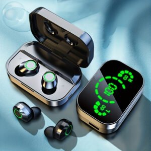 Wireless Earbuds with LED Battery Indicator, TWS In-Ear Headphones for Android & iOS - Noise-Canceling Voice Calls, Volume Control, USB Charging Case, Stereo Sound, Wireless Connectivity, Non, Ideal for Gaming