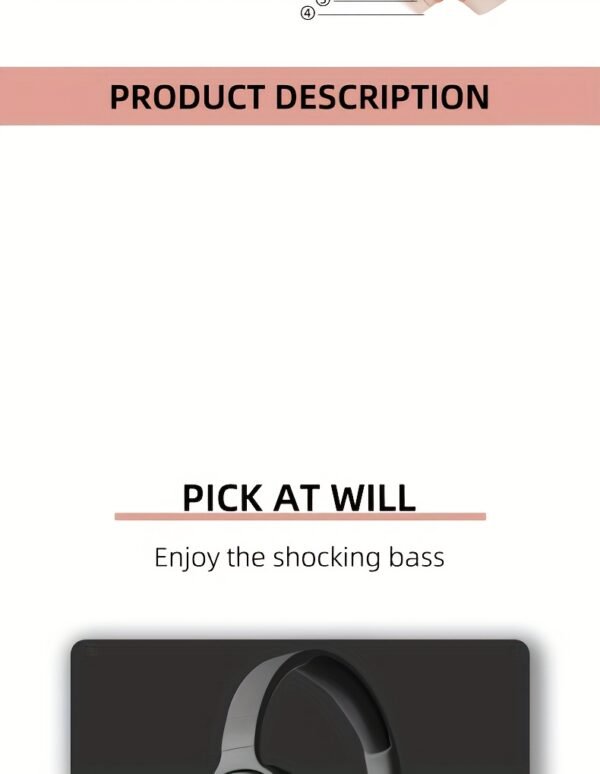 Versatile Wireless Earphones with 3.5mm AUX - Foldable, Comfort-Fit Design for DJs, Tablets, PCs, TVs & Travel | Wireless Connectivity, Volume Control - Image 20