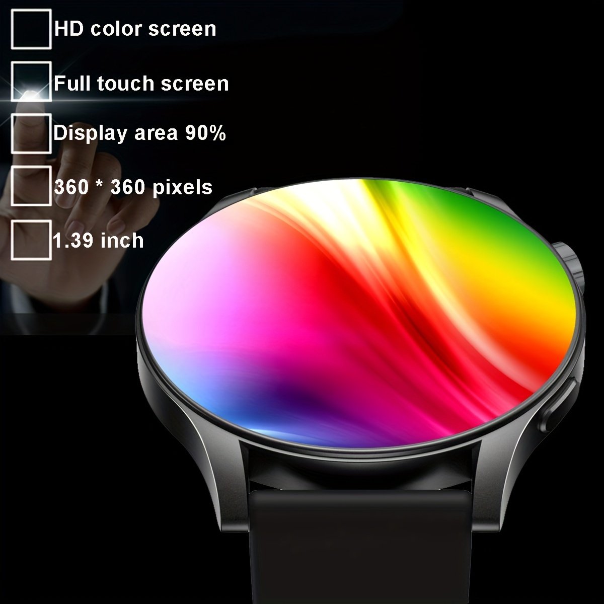 1pc V25Z Smart Watch with Call Function, Pedometer, Calorie Counter, Compatible with Android & iPhone, Wireless 5.3, USB Charging, 3.53cm TFT Screen, 360p Resolution, 90% Screen Ratio, AB5681G Chip, Rechargeable Lithium Polymer Battery, Plastic Body, Sili - Image 6