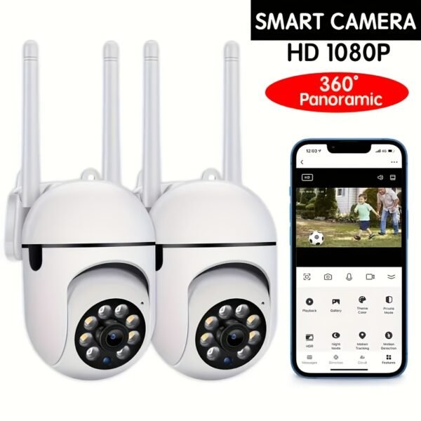OURLIFE 1080P HD Wireless Security Camera with Color Night Vision, Two-Way Audio, Pan/Tilt/Zoom - WiFi Enabled Smart Home & Pet Tracking Camera, Perfect Christmas & Thanksgiving Gift