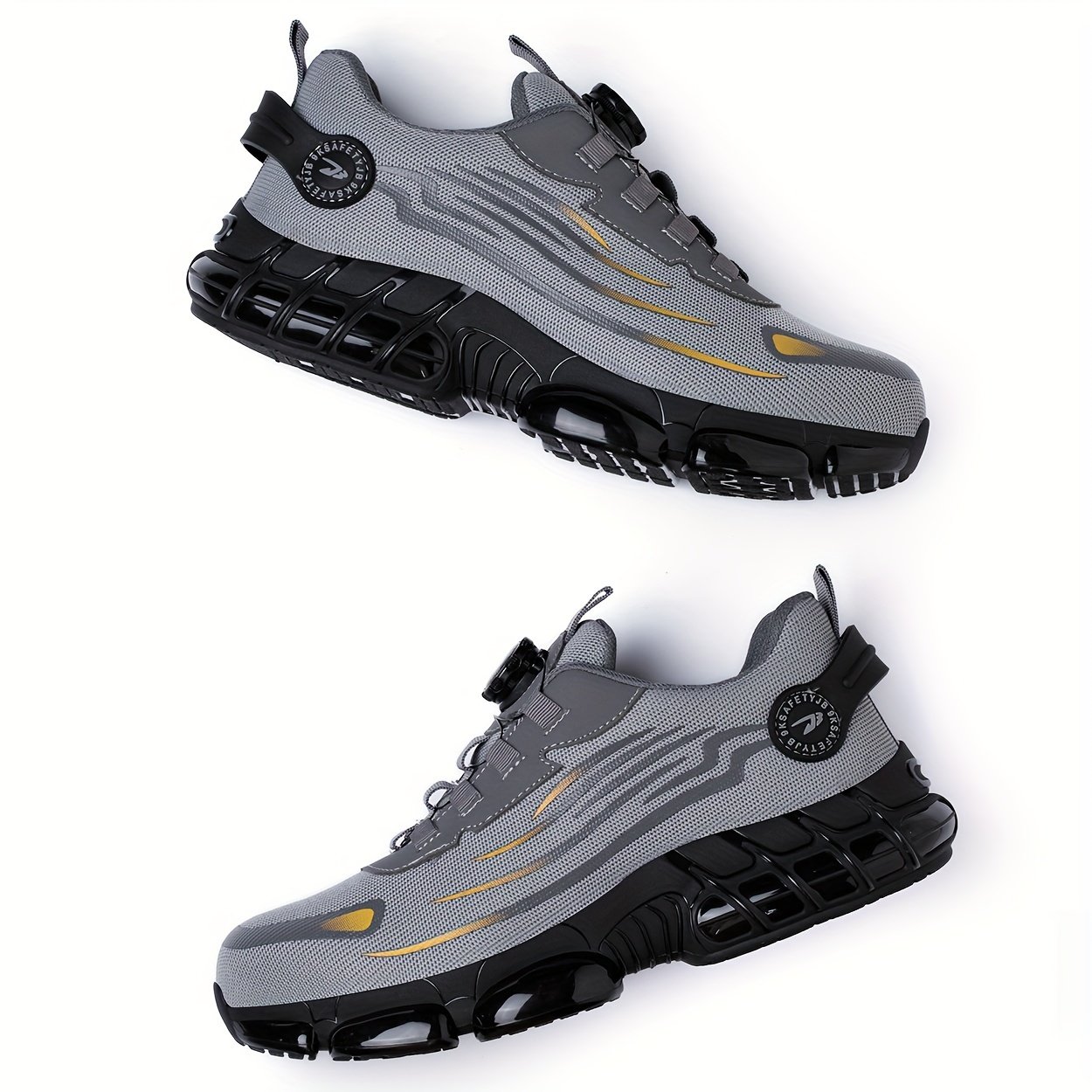1 Pair Men'S Steel Toe Sneakers - Non-Slip Safety Work Shoes with EVA & Rubber Sole, Fabric Upper, Low Top Lace-Up Design for Running, Hiking, Outdoor Activities - Wear-Resistant, Comfortable, Universal Fit - Image 16