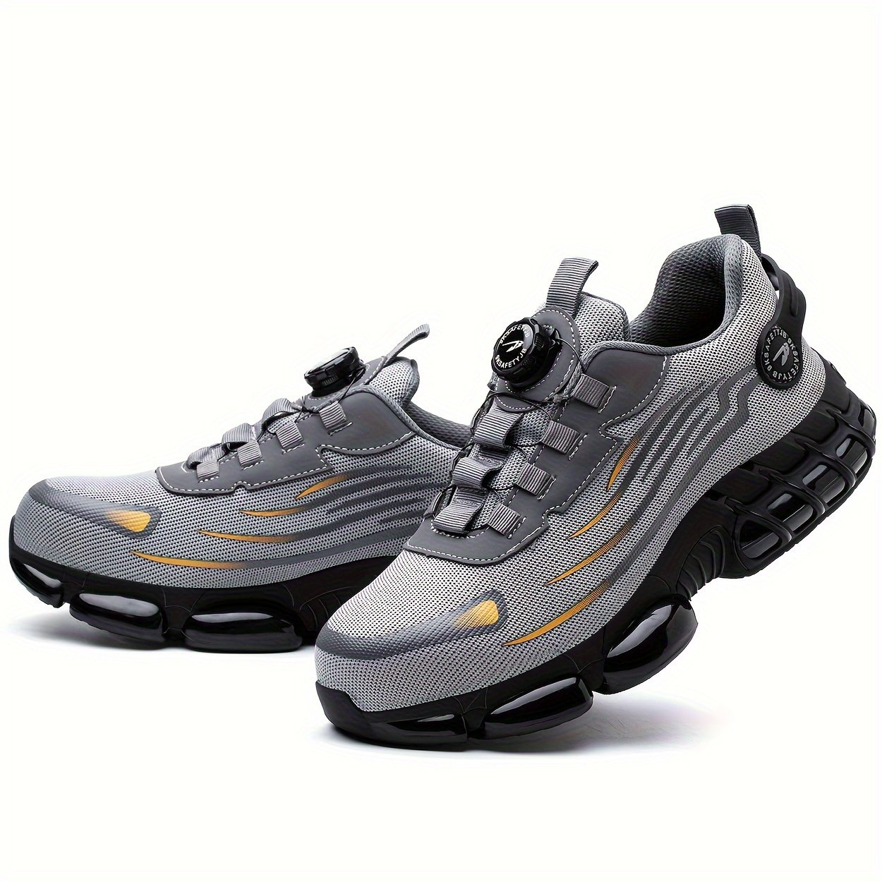 1 Pair Men'S Steel Toe Sneakers - Non-Slip Safety Work Shoes with EVA & Rubber Sole, Fabric Upper, Low Top Lace-Up Design for Running, Hiking, Outdoor Activities - Wear-Resistant, Comfortable, Universal Fit - Image 11
