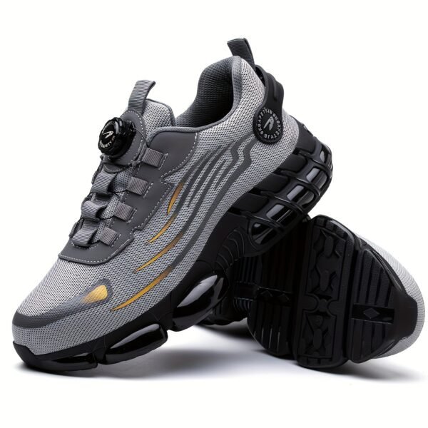 1 Pair Men'S Steel Toe Sneakers - Non-Slip Safety Work Shoes with EVA & Rubber Sole, Fabric Upper, Low Top Lace-Up Design for Running, Hiking, Outdoor Activities - Wear-Resistant, Comfortable, Universal Fit - Image 23