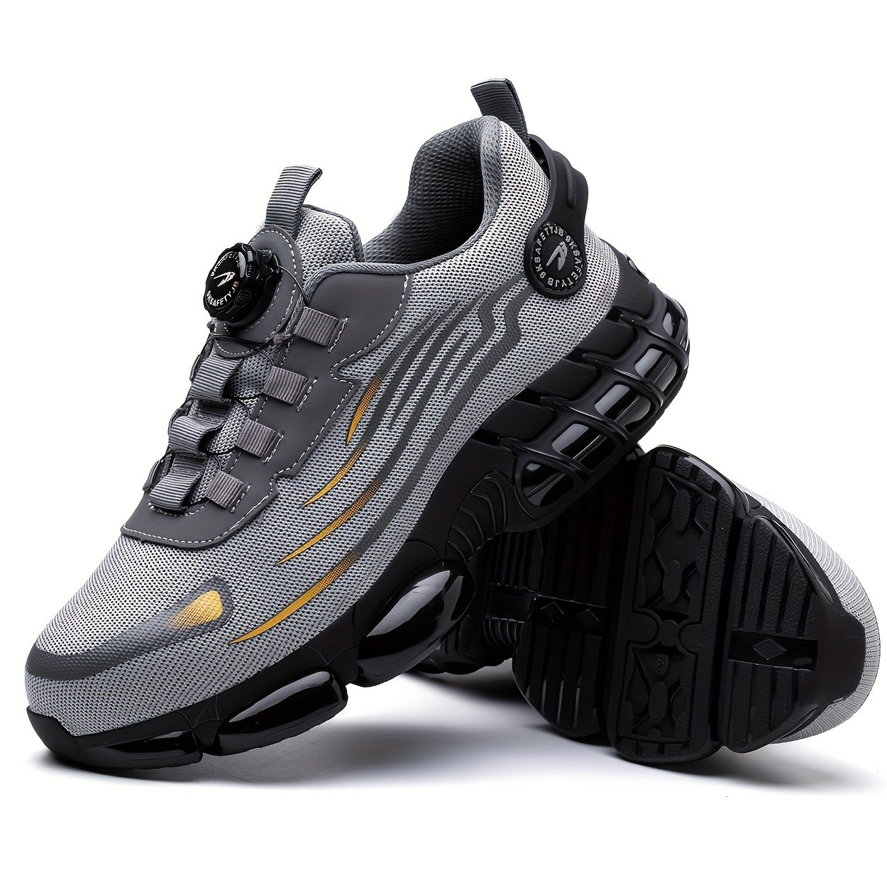 1 Pair Men'S Steel Toe Sneakers - Non-Slip Safety Work Shoes with EVA & Rubber Sole, Fabric Upper, Low Top Lace-Up Design for Running, Hiking, Outdoor Activities - Wear-Resistant, Comfortable, Universal Fit - Image 23