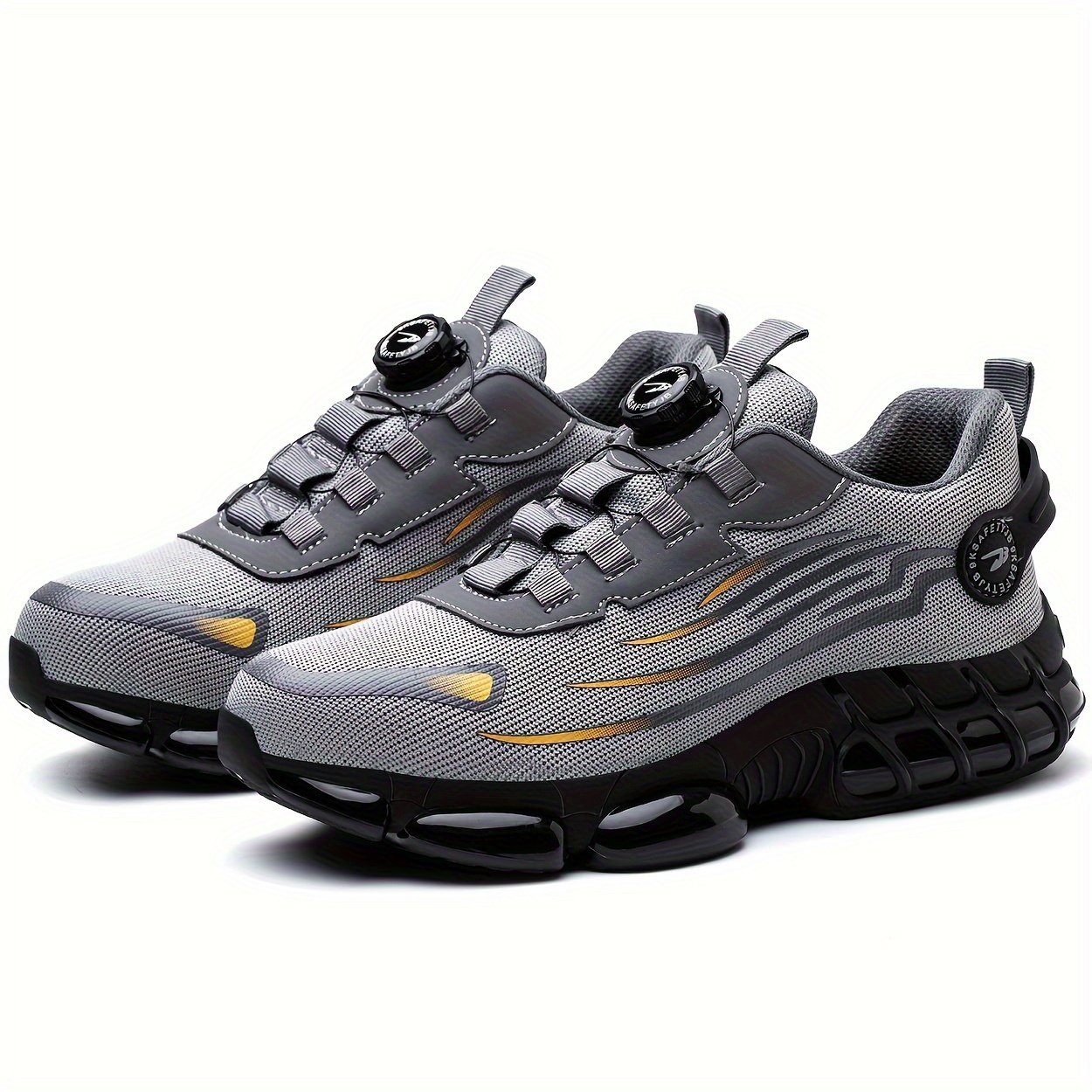 1 Pair Men'S Steel Toe Sneakers - Non-Slip Safety Work Shoes with EVA & Rubber Sole, Fabric Upper, Low Top Lace-Up Design for Running, Hiking, Outdoor Activities - Wear-Resistant, Comfortable, Universal Fit - Image 14