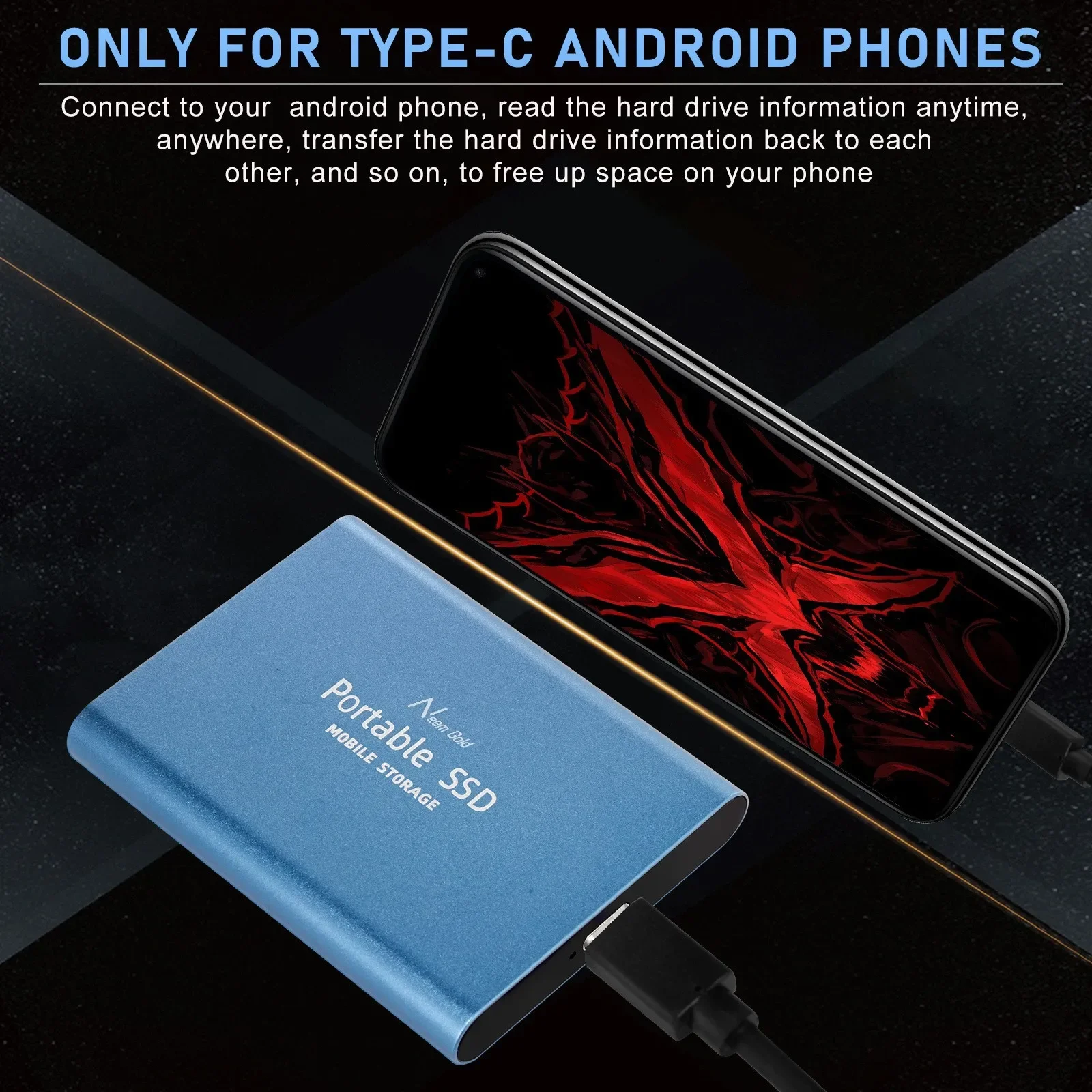 Portable SSD 1TB External Hard Drive High-speed Mobile Solid State Drive External Storage Decives Hard Disks for PC/ Mac - Image 2