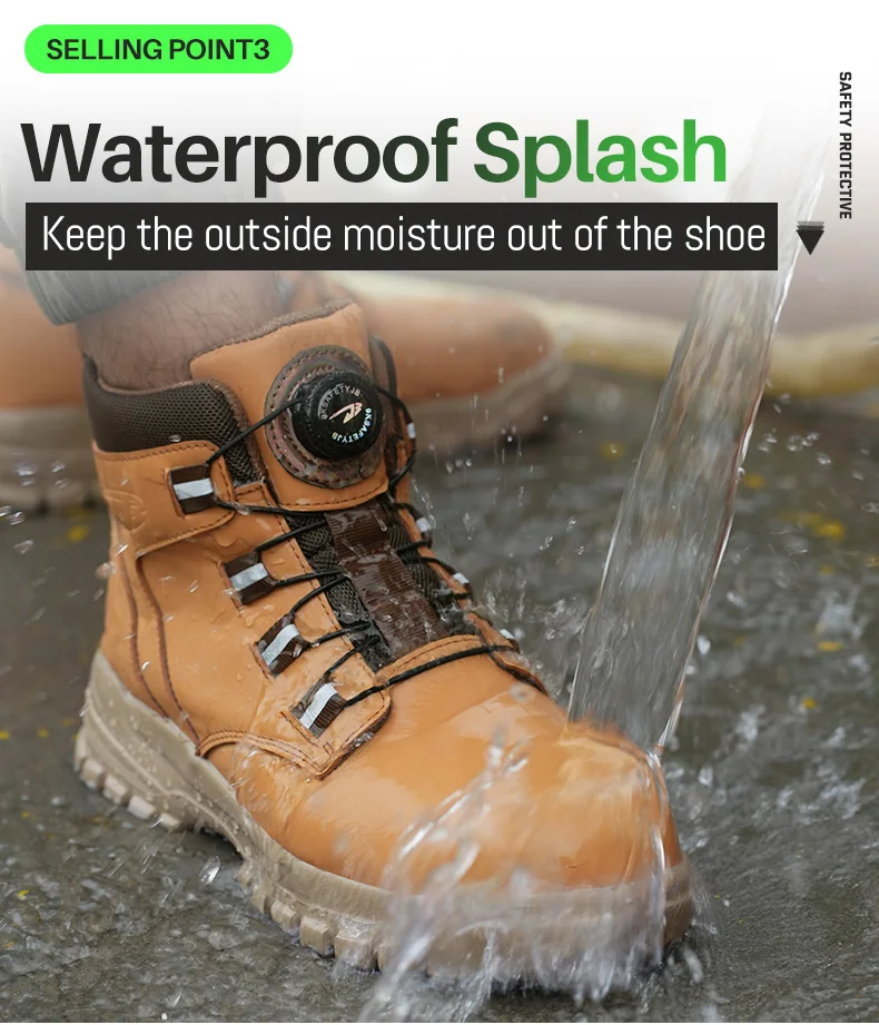 Rotating Button Work Shoes for Men Anti Puncture Work Sneakers Waterproof Black Work Safety Shoes Non Slip Steel Toe Boots - Image 17