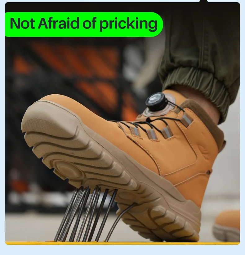 Rotating Button Work Shoes for Men Anti Puncture Work Sneakers Waterproof Black Work Safety Shoes Non Slip Steel Toe Boots - Image 22