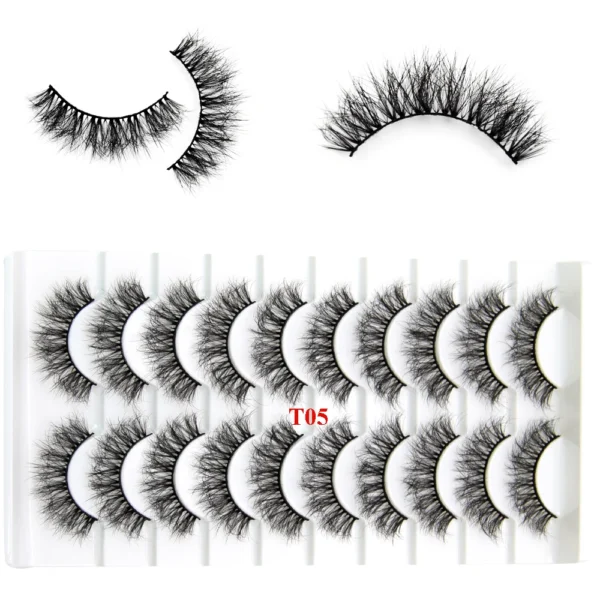 Visofree Mink Lashes 3pairs/10pairs Faux Mink Lashes Make Up False Cils Thick Hand Made Eyelash Extension Crisscross Curly Lash - Image 14