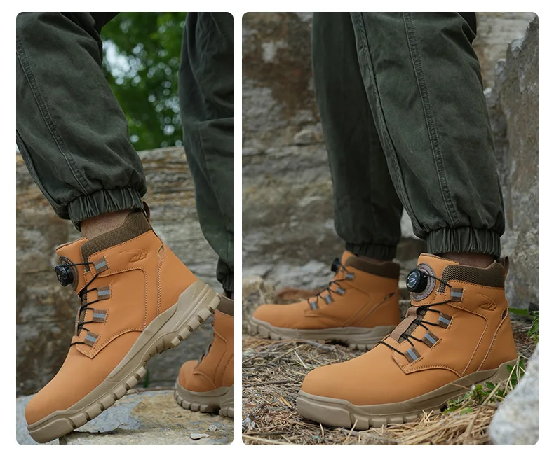 Rotating Button Work Shoes for Men Anti Puncture Work Sneakers Waterproof Black Work Safety Shoes Non Slip Steel Toe Boots - Image 28