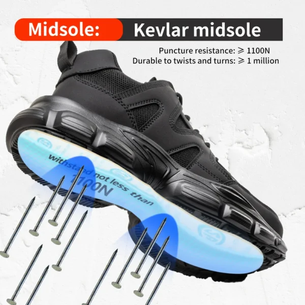 Work Sneakers Steel Toe Shoes Men Safety Shoes Puncture-Proof Work Shoes Boots Fashion Indestructible Footwear Security - Image 9