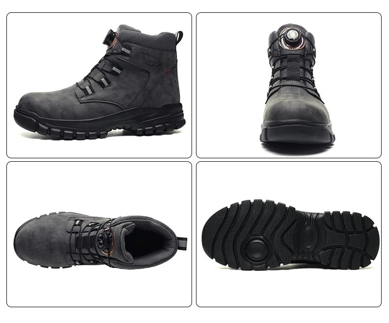 Rotating Button Work Shoes for Men Anti Puncture Work Sneakers Waterproof Black Work Safety Shoes Non Slip Steel Toe Boots - Image 36