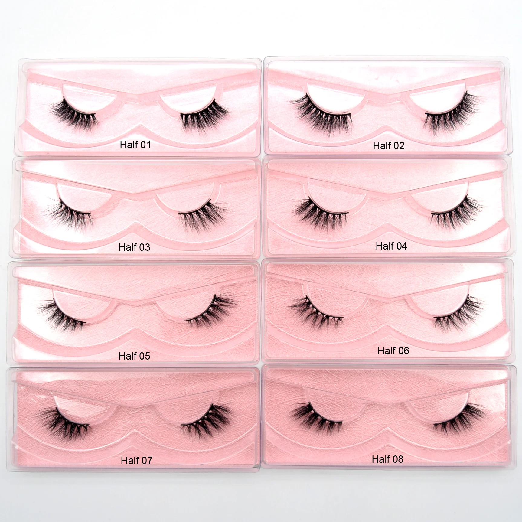 Visofree Half Mink Lashes Make Up False Eyelashes Hand Up Natural Long Mink Lashes Cruelty Free Crisscross Mink Fake Eyelashes - Image 5