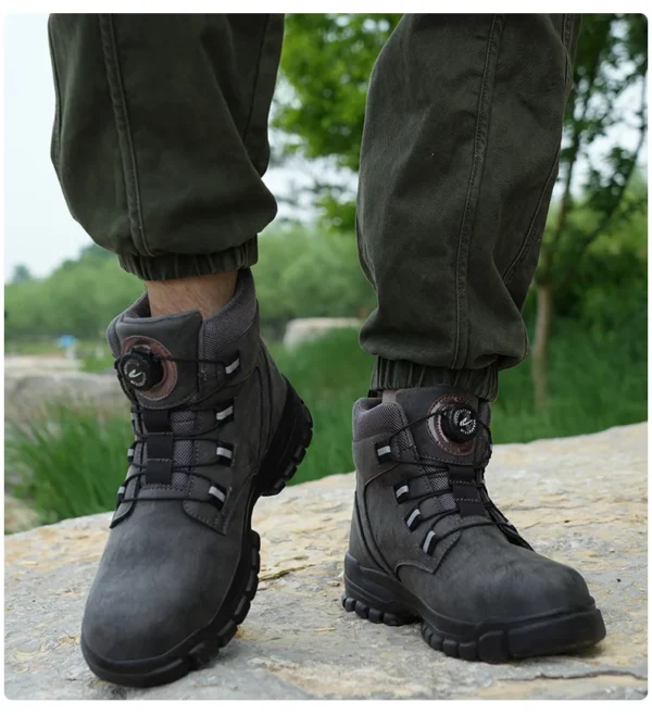 Rotating Button Work Shoes for Men Anti Puncture Work Sneakers Waterproof Black Work Safety Shoes Non Slip Steel Toe Boots - Image 31