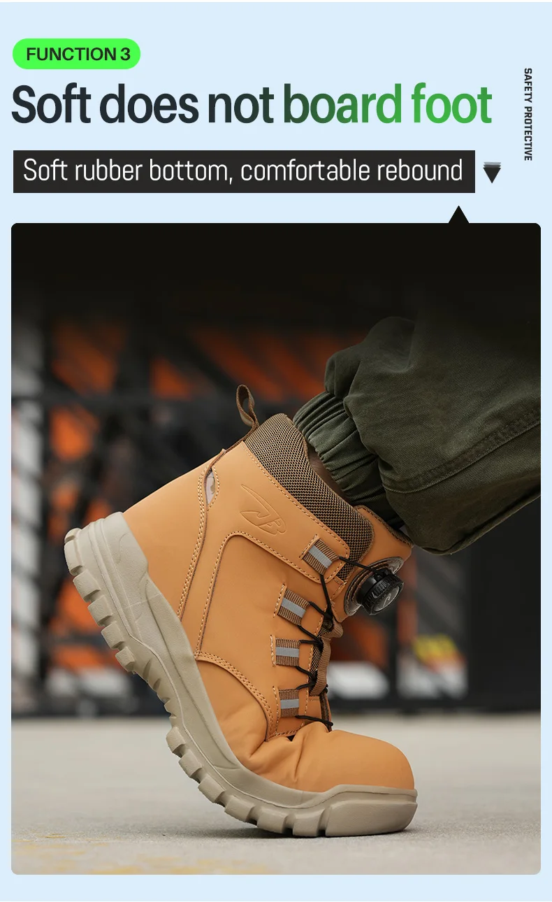 Rotating Button Work Shoes for Men Anti Puncture Work Sneakers Waterproof Black Work Safety Shoes Non Slip Steel Toe Boots - Image 24
