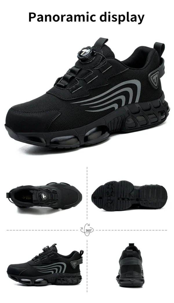 Rotary button new safety shoes for men, anti-impact and anti-piercing work shoes, fashionable men's sports shoes, and safety pro - Image 19