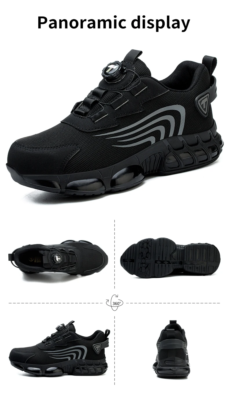 Rotary button new safety shoes for men, anti-impact and anti-piercing work shoes, fashionable men's sports shoes, and safety pro - Image 19