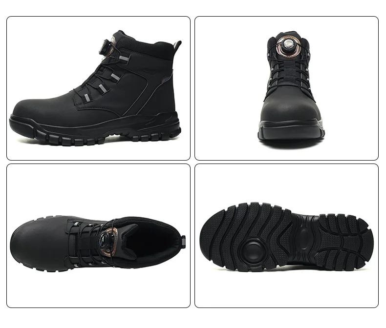 Rotating Button Work Shoes for Men Anti Puncture Work Sneakers Waterproof Black Work Safety Shoes Non Slip Steel Toe Boots - Image 38