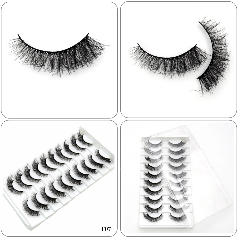 Visofree Mink Lashes 3pairs/10pairs Faux Mink Lashes Make Up False Cils Thick Hand Made Eyelash Extension Crisscross Curly Lash - Image 39