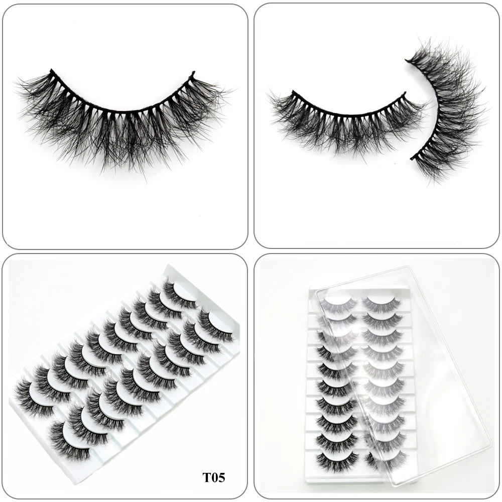 Visofree Mink Lashes 3pairs/10pairs Faux Mink Lashes Make Up False Cils Thick Hand Made Eyelash Extension Crisscross Curly Lash - Image 37