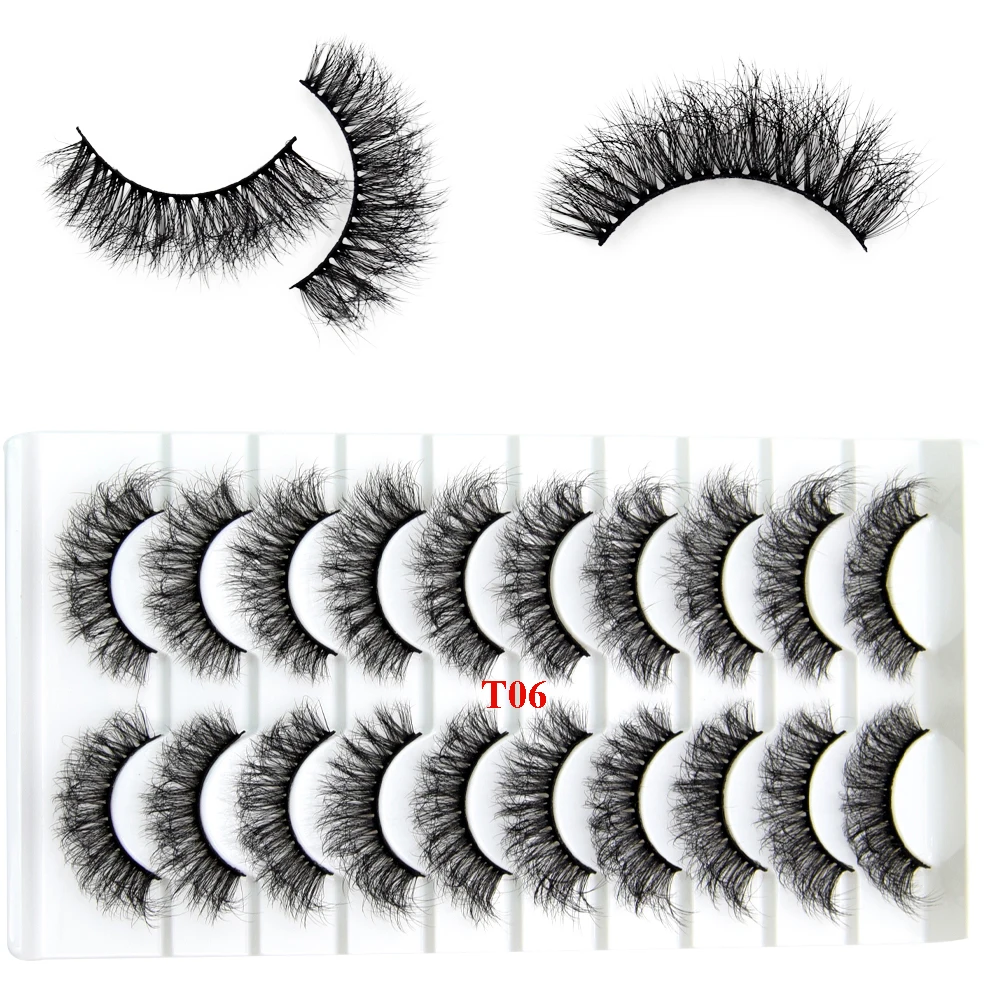 Visofree Mink Lashes 3pairs/10pairs Faux Mink Lashes Make Up False Cils Thick Hand Made Eyelash Extension Crisscross Curly Lash - Image 13