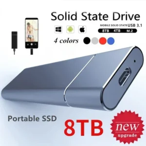 High Capacity External SSD Hard Drive, 1 TB, Wild USB/Type-C, Mini High Speed Portable Device for Laptop Medicine/Phones