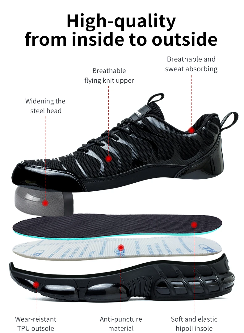 Summer Air Cushion Work Safety Shoes  Unisex Breathable Steel Toe Shoes with Anti-Piercing Protection - Image 11