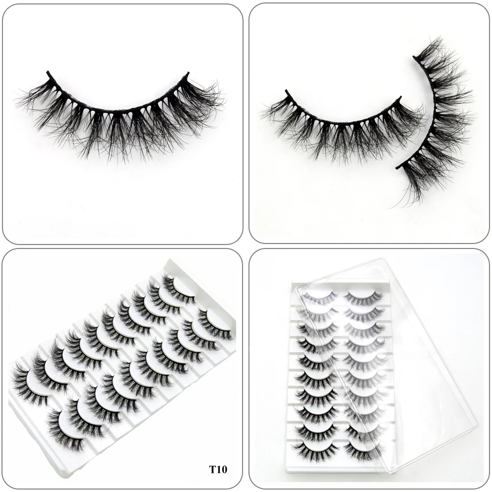 Visofree Mink Lashes 3pairs/10pairs Faux Mink Lashes Make Up False Cils Thick Hand Made Eyelash Extension Crisscross Curly Lash - Image 42