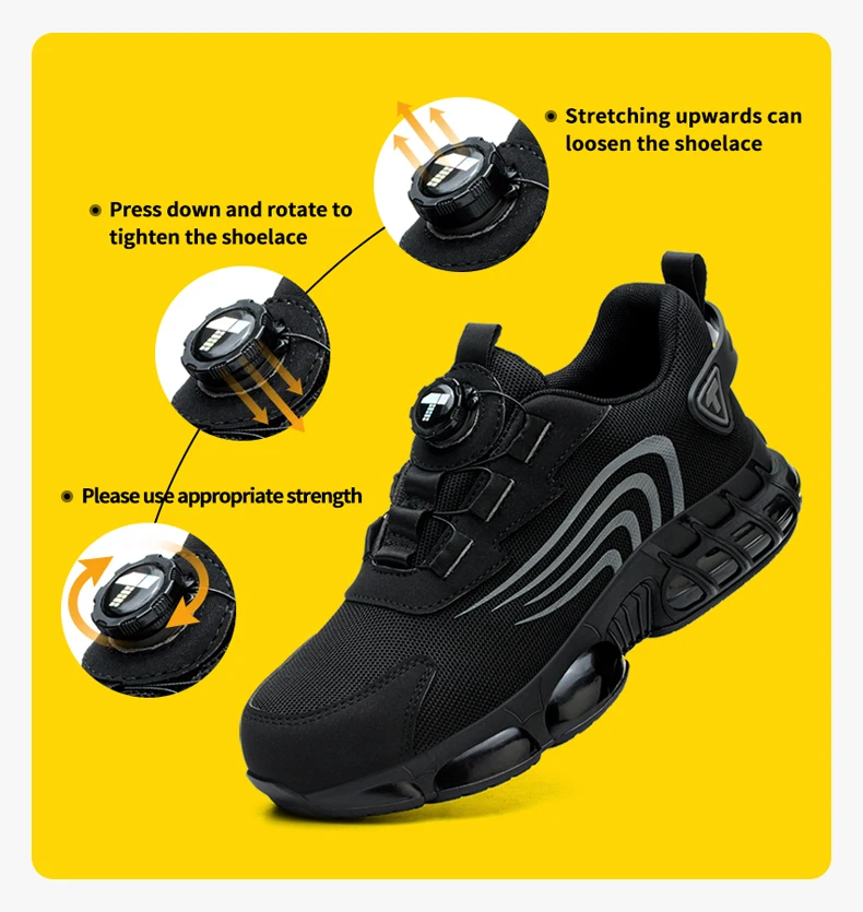 Rotary button new safety shoes for men, anti-impact and anti-piercing work shoes, fashionable men's sports shoes, and safety pro - Image 14