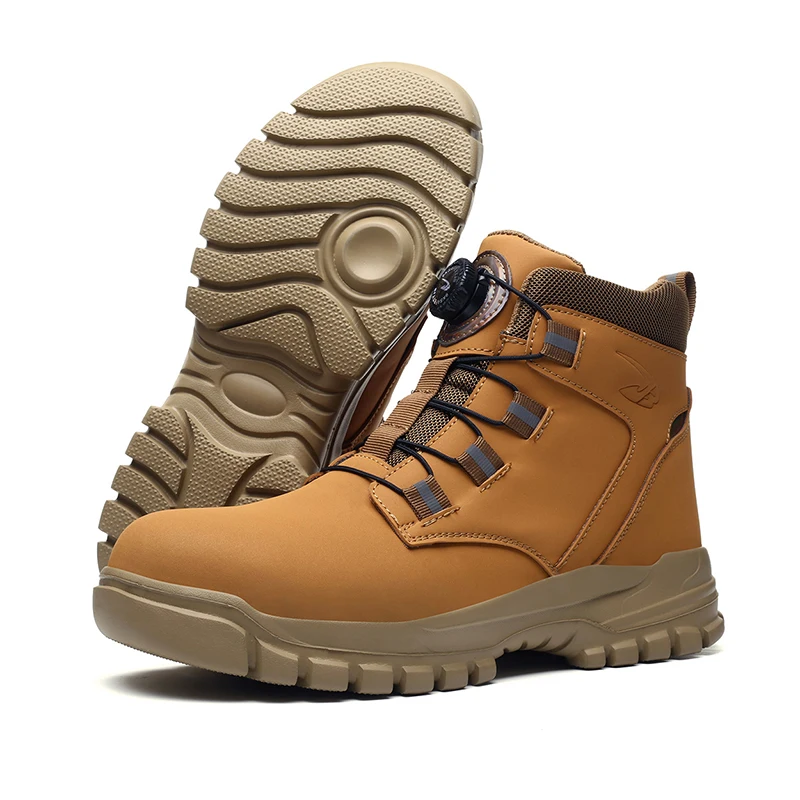 Rotating Button Work Shoes for Men Anti Puncture Work Sneakers Waterproof Black Work Safety Shoes Non Slip Steel Toe Boots - Image 7