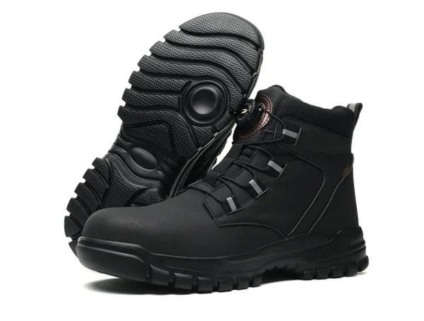 Rotating Button Work Shoes for Men Anti Puncture Work Sneakers Waterproof Black Work Safety Shoes Non Slip Steel Toe Boots - Image 37