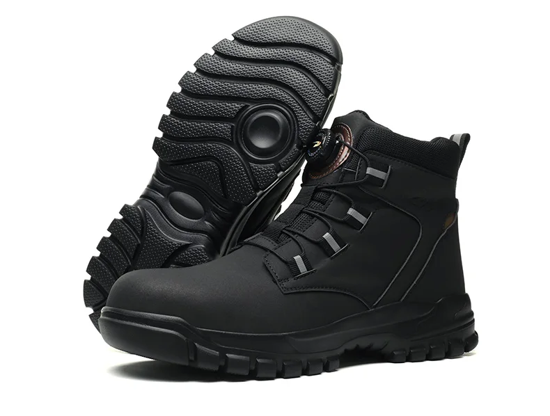 Rotating Button Work Shoes for Men Anti Puncture Work Sneakers Waterproof Black Work Safety Shoes Non Slip Steel Toe Boots - Image 37